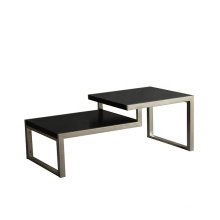 Mayco Home Goods Metal Silver Legs Black Modern Coffee Table